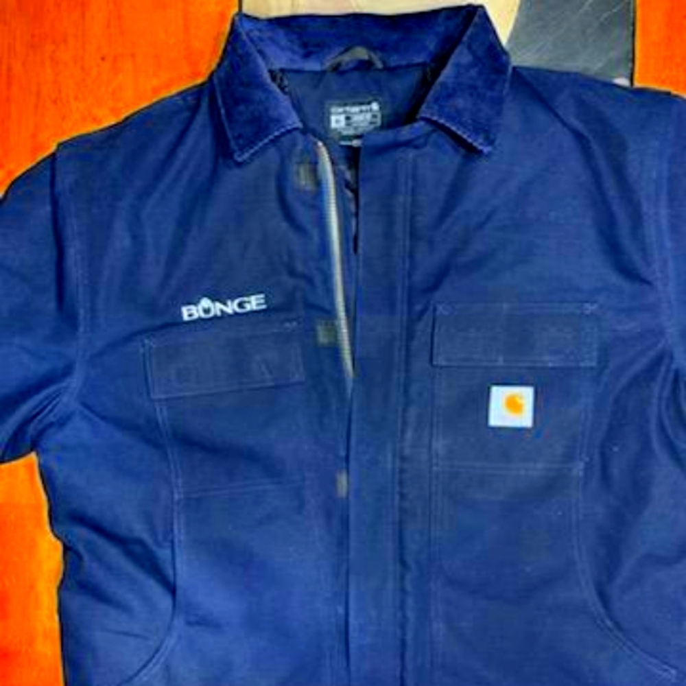 New Carhartt denim shell cotton chore work jacket Size XL fits like 2XL.